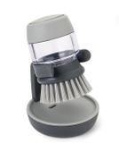 Ibenzoa® Brosse de cuisine rechargeable avec distributeur de savon et support de rangement - Gris