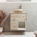 Hudson Reed Hoxton Meuble sous vasque suspendu 60cm Chêne clair avec étagère ouverte, éclairage LED et vasque à poser ronde Beige (Sand)