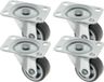AMIG roue pivotante/roue de transport - 4x - D25mm - caoutchouc - capacité de charge 40kg - gris