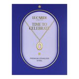 Lucardi Dames Stalen goldplated ketting letter O
