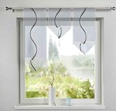 Gardinenbox Vitrage set van 3 ruithangers, grijs, HxB 40-60-80x30 cm, driehoekige afsluiting kwast met verzwaringsstang, 2022200