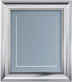 FRAMES BY POST Scandi Vintage Zilveren Fotolijst met Blauwe Mount en backing board 30 x 20 Voor Beeldformaat A2