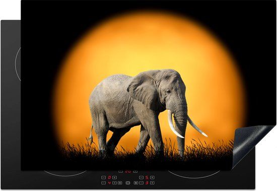 KitchenYeah® Inductie beschermer 77x51 cm - Olifant - Inductiebeschermer voor Inductie Kookplaat