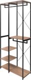 Rootz Living Kledingrek - Zwart + Licht Eiken