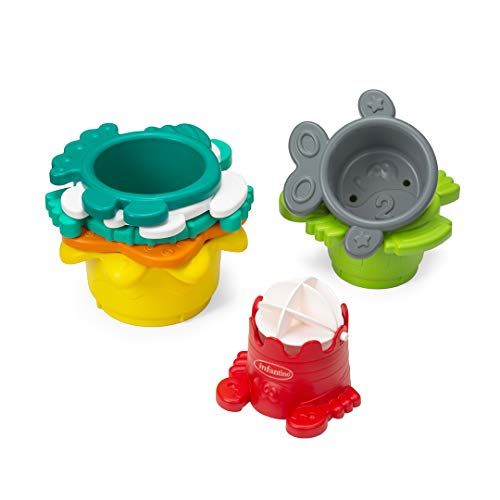 Infantino Waterspeelgoed Watermolen - 8-delig - Stapelbeker - Badplezier - Meerkleurig