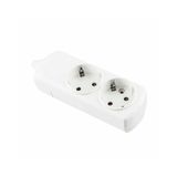 Witte basis met 2 stopcontacten zonder kabel