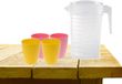 Koopman International Carafe avec couvercle 1L avec gobelets 2x rose et 2x jaune