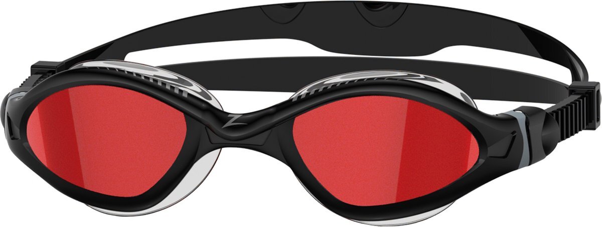Zoggs Tiger LSR+ Mirror Zwembril Black Grey Mirrored Red Regular