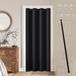 Solidchoice - Rideaux occultants avec tringle à rideau extensible - 1 pièce - Noir 70-125CM