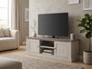 Meuble TV NELI 2 portes chêne blanc/chêne d'automne