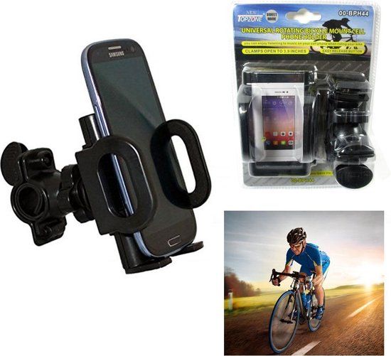 Universele Fiets Telefoonhouder - Stuur Mount - Zwart - Geschikt voor 6.5" Scherm - Opline