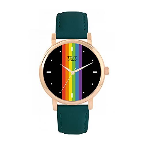 Toff London Pride Lineaire zwarte wapenstokken Horloge