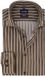 Olymp Chemise brun infroissable Manches longues Regular Fit Coton Rayé Hommes Automne/Hiver Casual
