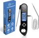 JVS Products Thermomètre à viande - Thermomètre de four - Thermomètre BBQ - Sans fil - Thermomètre de cuisine - Numérique - Fonction alarme - Noir
