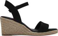 Tamaris dames espadrilles met sleehak zwart - Maat 39