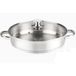 VIER Kookpan van roestvrij staal 18/10 - 30 cm Ø x 6,5 cm, inhoud 4,6 liter, met glazen deksel, holle en stevige handgrepen