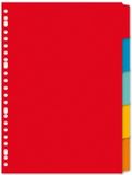 Merkloos 12x setje gekleurde ringmap/band tabbladen A4 5 tabs - tabbladen kantoor/thuis