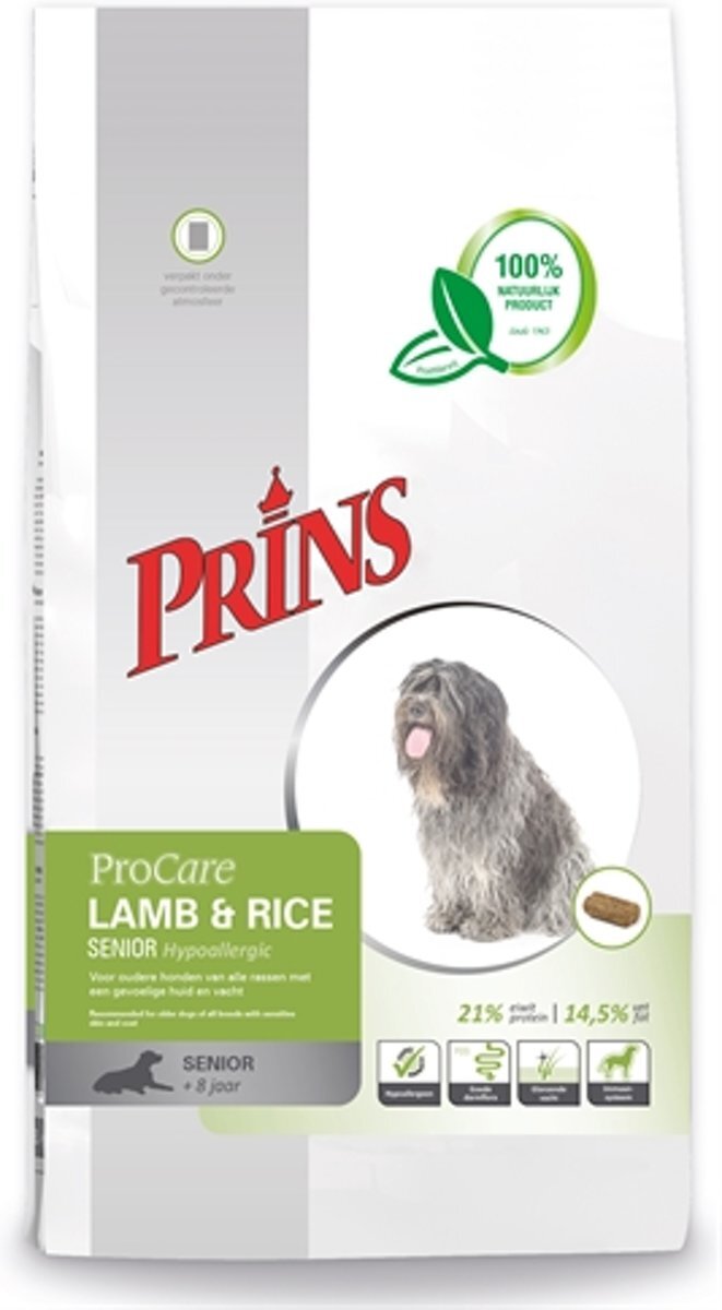 Prins Procare Hypoallergeen Senior - Lam/Rijst - Hondenvoer - 15 kg