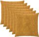 vidaXL - Kussensloop - 6 stuks - HEERLEN - Geel - 80 x 80 cm - Katoensatijn