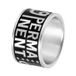 Lucardi Heren Ring mat/zwart met tekst - Ring - Vaderdag Cadeautje - Staal - Zwart