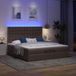 Prolenta Maison Exclusive - Cadre de lit ottoman avec matelas brun foncé 200 x 200 cm textile