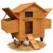 Melko poulailler pour 4 poules, enroulable, 157 x 90 x 114 cm, poulailler en bois avec 2 nichoirs