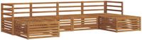 vidaXL - Bank loungeset - 6 zitplekken - Naturel - Massief Acacia Hout