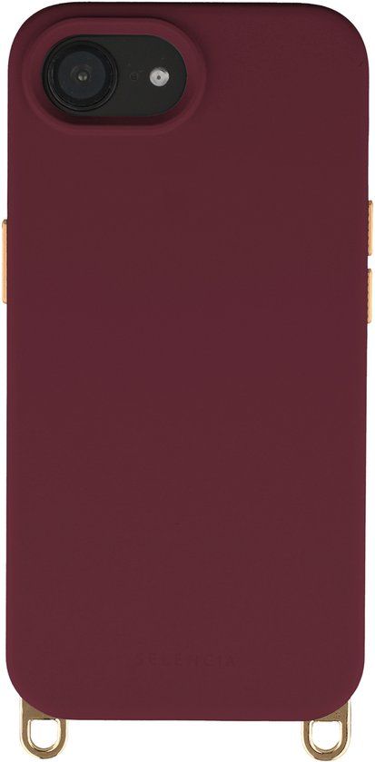 Selencia Rivièra MagSafe Backcover met afneembare haakjes voor de Apple iPhone 17e / 16e - Bold Burgundy