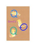 Komar Muurafbeelding | ABC Animal Q | Poster, kinderkamer, letters, foto, woonkamer, slaapkamer, decoratie, kunstdruk | zonder lijst | P036Q-30x40 | grootte: 30 x 40 cm (breedte x hoogte)