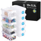 SmartStore - 10x Plastic Opbergdoos met Deksel 0,3L (15x9x6cm)