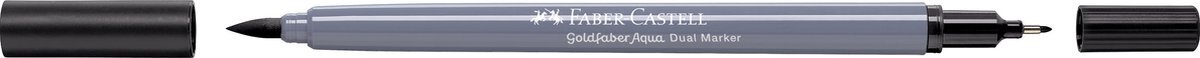 Faber-Castell - Duo aquarelmarker Goldfaber - zwart 199 - brush / 0,4mm - FC-164699