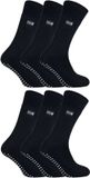 THMO Pantoufles en polaire pour hommes - Lot de 6 chaussettes antidérapantes