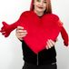 Unyqoos® coussin peluche cœur rouge avec bras/dimensions : 70 x 30 cm