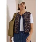 cecil Teddyvest met softshell-details en luipaardprint