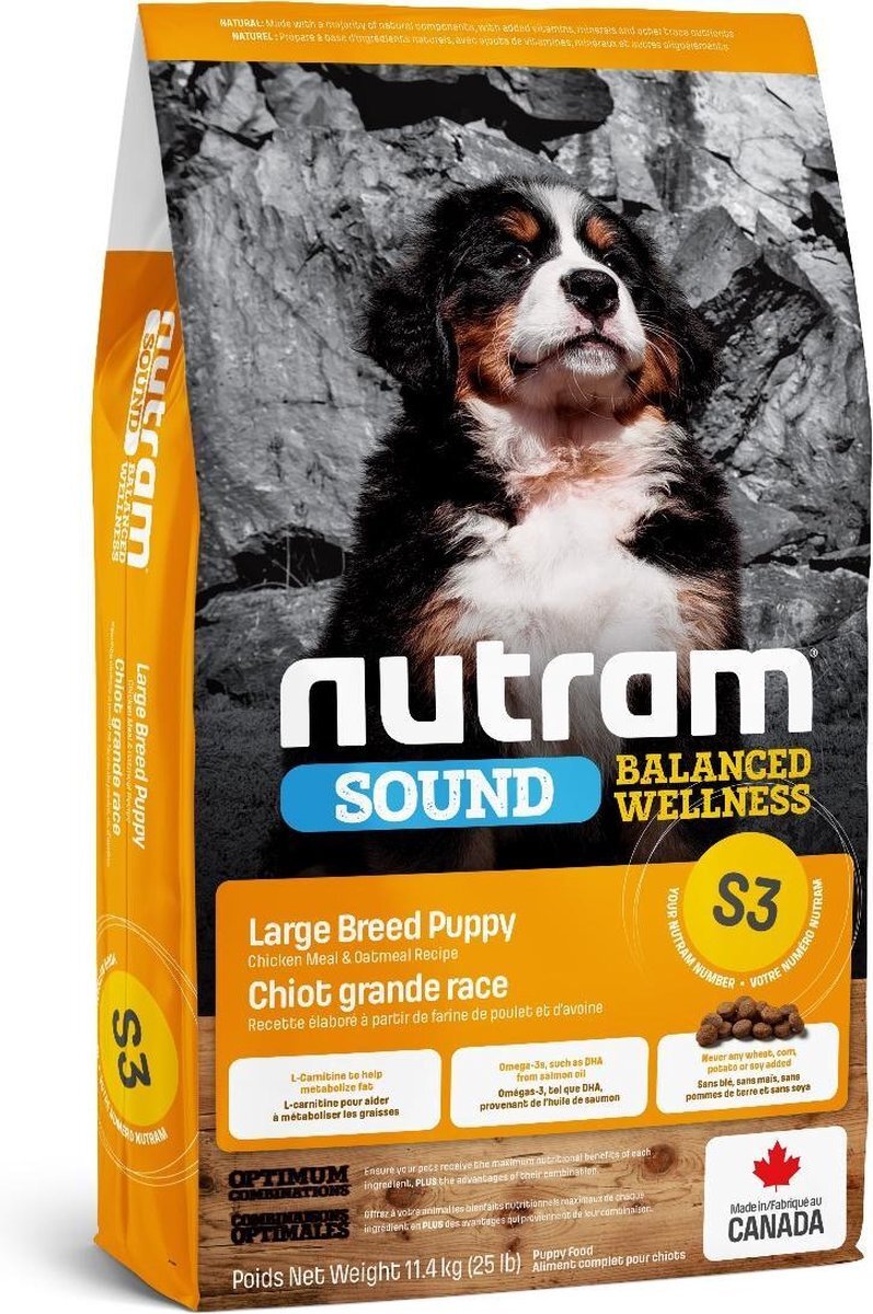 Nutram hondenvoer Puppy Large Breed S3 11,4 kg - Hond