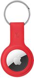 Crong Housse en silicone avec porte-clés Silikon AirTag Hulle Anhanger mit Schlusselring, rouge