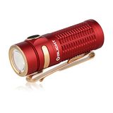 OLIGHT Baton 3 led-zaklamp, draagbaar, oplaadbaar, hoog vermogen 1200 lumen, 166 meter, 6 lichtmodi, waterdicht IPX8, geschikt voor kamperen, wandelen, noodgevallen (rood)