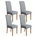 Amazon Basics Rekbare Hoes voor Eetkamerstoelen, Lichtgrijs, 4 Stuks