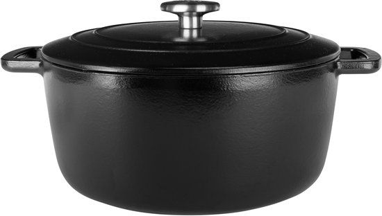 Cosy & Trendy Braadpan met deksel Fontestic Black Ø 28 cm 6.8 Liter Gietijzer