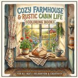Cozy Farmhouse & Rustic Cabin Life Coloring Book