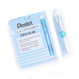 Pentel Clic Eraser ZE81 Rechthoekige navulbare gum, hemelsblauw, 12 stuks