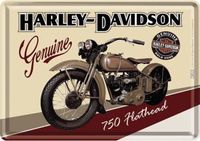 Nostalgic Art Merchandising Harley Davidson 750 Flathead Metalen Postcard 10 x 14 cm