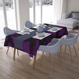 Bonamaison Tafelkleed, Anti-Mold, Sneldrogend, Waterdicht, 100% Polyester Tafellaken, Paars, zwart, 140 x 200 Cm