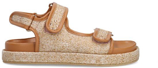 Sacha - Dames - Beige raffia plateau sandalen - Maat 37