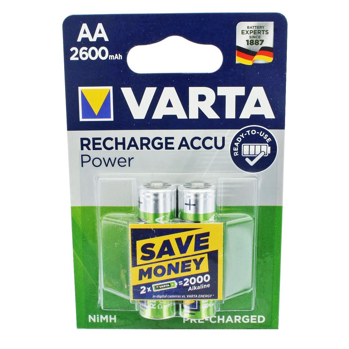 Varta Varta Power Ready2Use Mignon NiMH-batterij AA 2300 mAh 2-pack