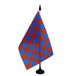 AZ FLAG Tafelvlag Bordeauxrood en blauw geblokt 21x14 cm Plastic Voet