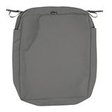 Classic Accessories Montlake Water-Resistant 25 x 27 x 5 Inch Rectangle Outdoor Seat Cushion Slip Cover, Patio Furniture Chair Cushion Cover, Light Charcoal Grey