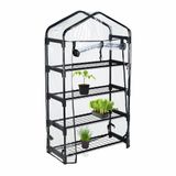 Relaxdays Balkonkas, PVC-folie, staalfolie, 125 x 69 x 29 cm, zwart/transparant