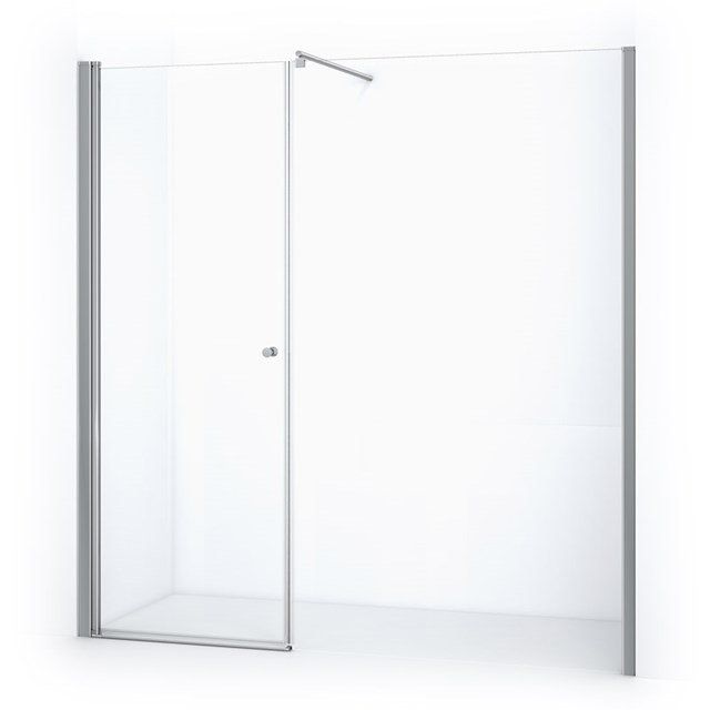 Maxaro Douchewand met Draaideur Zircon Comfort 205cm Chroom - 6095824224262