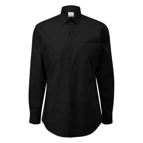 s.Oliver BLACK LABEL slim fit overhemd zwart